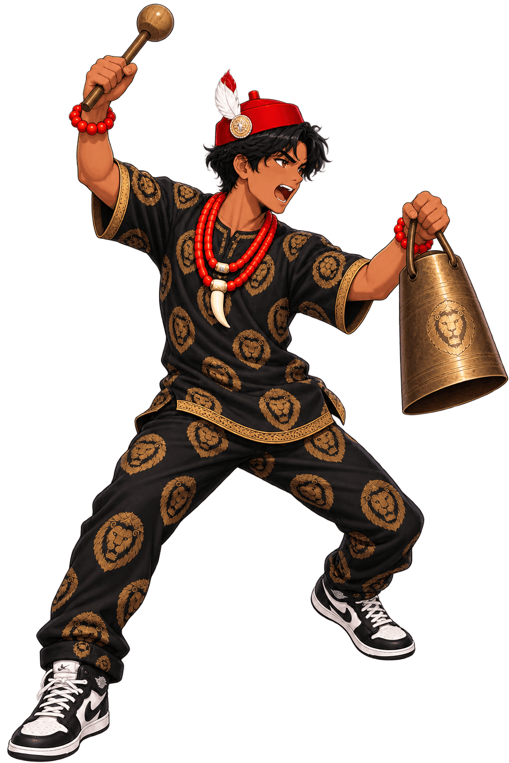Igbo musician playing a traditional bell